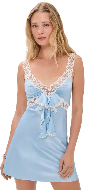 For Love & Lemons Mermaid Slip Dress Blue White | Thumbnail 1 For Love & Lemons Mermaid Slip Dress Blue White | Thumbnail 1