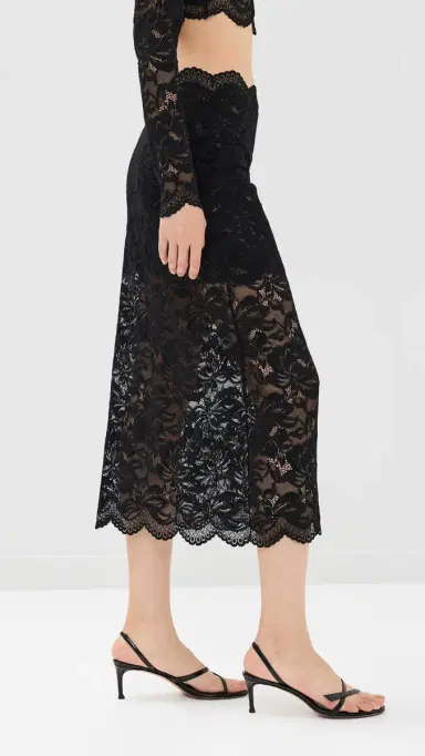 Rabanne Midi Skirt In Lace Black 42 | Thumbnail 4 Rabanne Midi Skirt In Lace Black 42 | Thumbnail 4