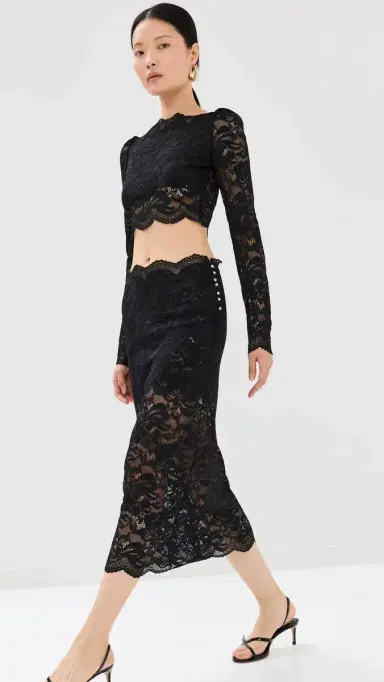 Rabanne Midi Skirt In Lace Black 42 | Thumbnail 5 Rabanne Midi Skirt In Lace Black 42 | Thumbnail 5