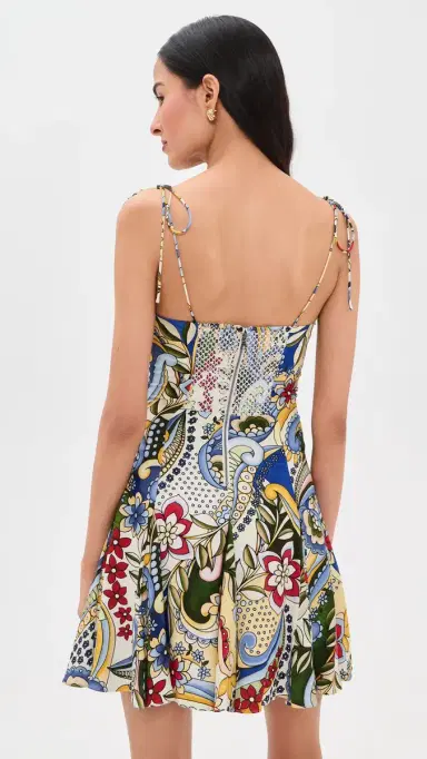 Alice + Olivia Jeanette Paneled Mini Dress Heat Wave | Thumbnail 3 Alice + Olivia Jeanette Paneled Mini Dress Heat Wave | Thumbnail 3
