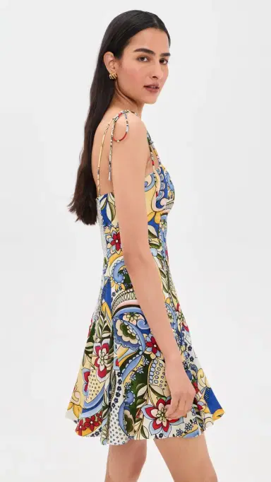 Alice + Olivia Jeanette Paneled Mini Dress Heat Wave | Thumbnail 4 Alice + Olivia Jeanette Paneled Mini Dress Heat Wave | Thumbnail 4