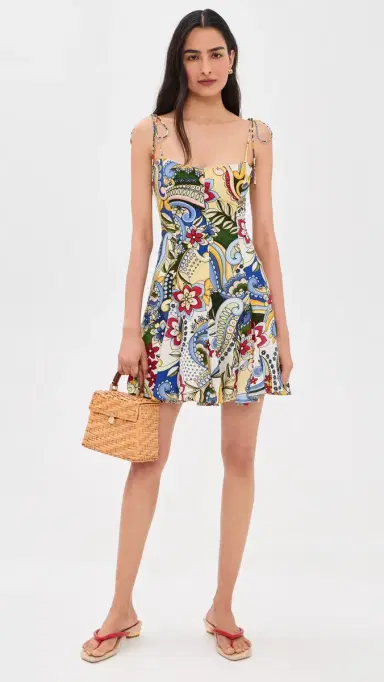 Alice + Olivia Jeanette Paneled Mini Dress Heat Wave | Thumbnail 5 Alice + Olivia Jeanette Paneled Mini Dress Heat Wave | Thumbnail 5