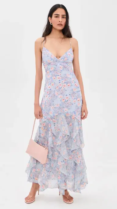 For Love & Lemons Elea Maxi Dress Blue | Thumbnail 2 For Love & Lemons Elea Maxi Dress Blue | Thumbnail 2
