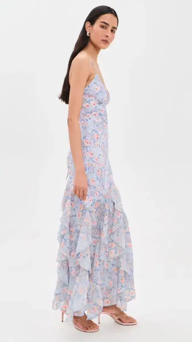 For Love & Lemons Elea Maxi Dress Blue | Thumbnail 4 For Love & Lemons Elea Maxi Dress Blue | Thumbnail 4