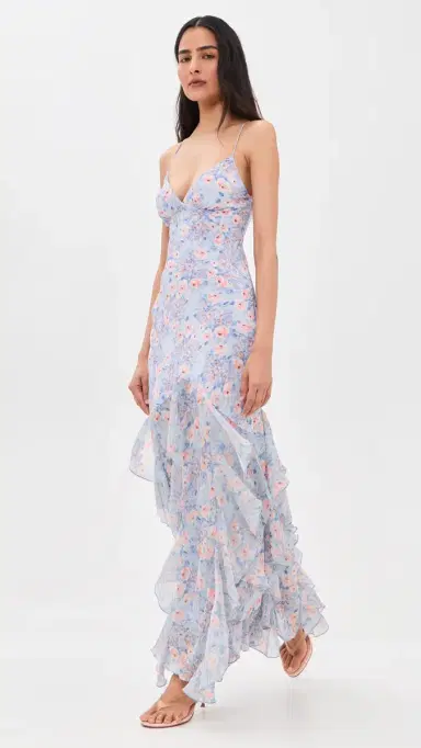 For Love & Lemons Elea Maxi Dress Blue | Thumbnail 5 For Love & Lemons Elea Maxi Dress Blue | Thumbnail 5