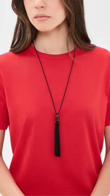 SHASHI Maximes Tassel Necklace Noir One Size | Thumbnail 3 SHASHI Maximes Tassel Necklace Noir One Size | Thumbnail 3