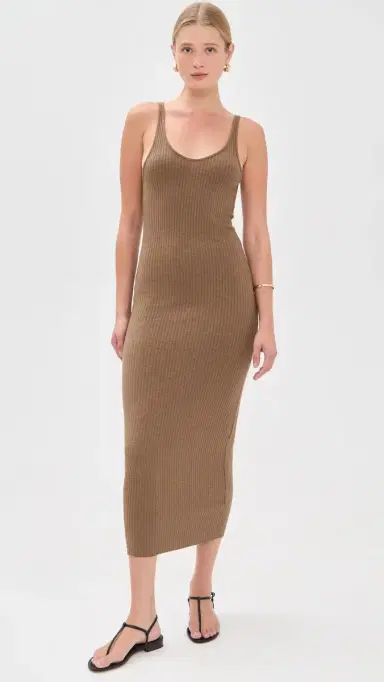 ENZA COSTA Military Rib Slim Tank Dress Army | Thumbnail 2 ENZA COSTA Military Rib Slim Tank Dress Army | Thumbnail 2
