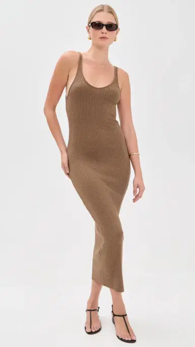 ENZA COSTA Military Rib Slim Tank Dress Army | Thumbnail 5 ENZA COSTA Military Rib Slim Tank Dress Army | Thumbnail 5
