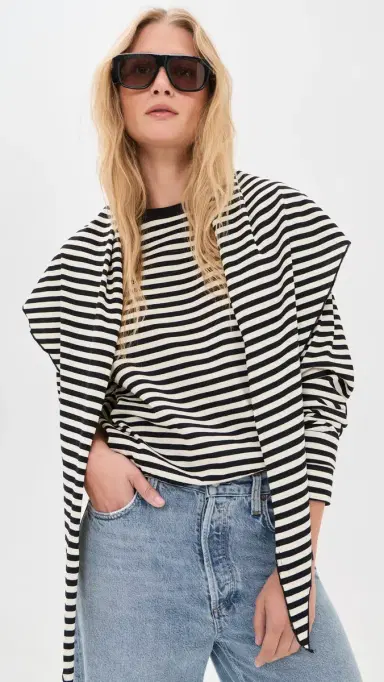 LIONESS Olsen Long Sleeve Top Onyx tripe | Thumbnail 2 LIONESS Olsen Long Sleeve Top Onyx tripe | Thumbnail 2