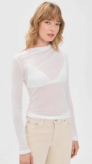 Helmut Lang Sheer Twist Top Optic White | Thumbnail 2 Helmut Lang Sheer Twist Top Optic White | Thumbnail 2