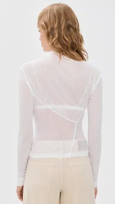 Helmut Lang Sheer Twist Top Optic White | Thumbnail 3 Helmut Lang Sheer Twist Top Optic White | Thumbnail 3