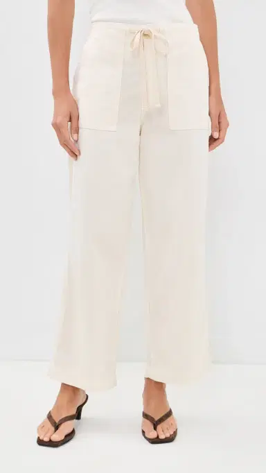AMO Easy Drawstring Slouch Crop Trousers Bone | Thumbnail 2 AMO Easy Drawstring Slouch Crop Trousers Bone | Thumbnail 2