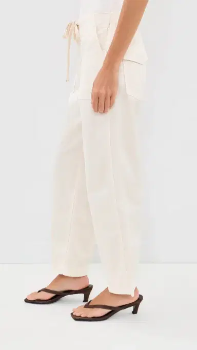 AMO Easy Drawstring Slouch Crop Trousers Bone | Thumbnail 4 AMO Easy Drawstring Slouch Crop Trousers Bone | Thumbnail 4