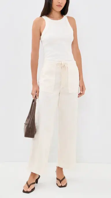 AMO Easy Drawstring Slouch Crop Trousers Bone | Thumbnail 5 AMO Easy Drawstring Slouch Crop Trousers Bone | Thumbnail 5