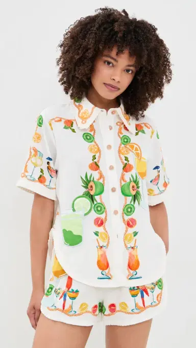 FARM Rio Biricutico carf Off-White Short Sleeve Shirt Biricutico carf Off-White | Thumbnail 2 FARM Rio Biricutico carf Off-White Short Sleeve Shirt Biricutico carf Off-White | Thumbnail 2