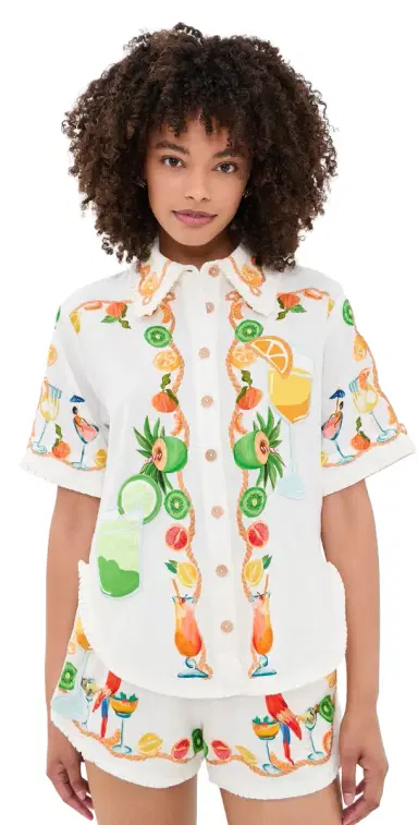 FARM Rio Biricutico carf Off-White Short Sleeve Shirt Biricutico carf Off-White | Thumbnail 1 FARM Rio Biricutico carf Off-White Short Sleeve Shirt Biricutico carf Off-White | Thumbnail 1