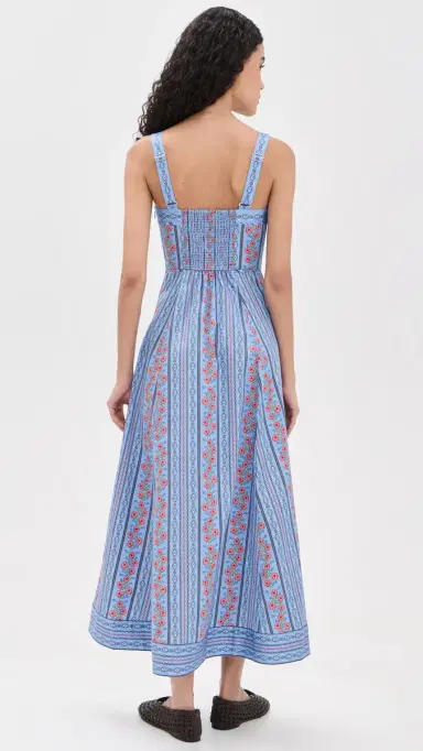 Hill House Home The Ezra Dress Floral Batik Stripe/Blue | Thumbnail 3 Hill House Home The Ezra Dress Floral Batik Stripe/Blue | Thumbnail 3