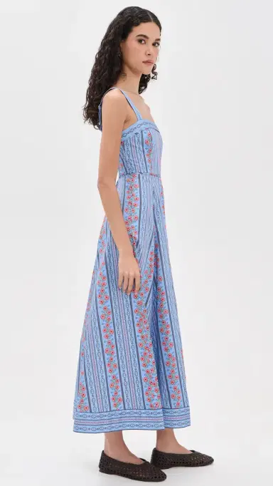 Hill House Home The Ezra Dress Floral Batik Stripe/Blue | Thumbnail 4 Hill House Home The Ezra Dress Floral Batik Stripe/Blue | Thumbnail 4
