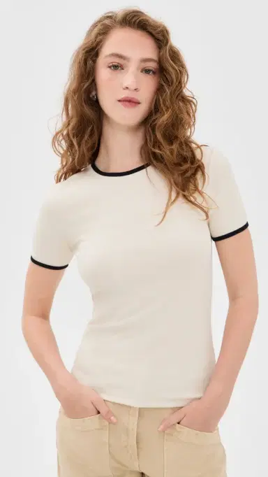 La Ligne Ringer e'Rib Tee Cream/Black | Thumbnail 2 La Ligne Ringer e'Rib Tee Cream/Black | Thumbnail 2