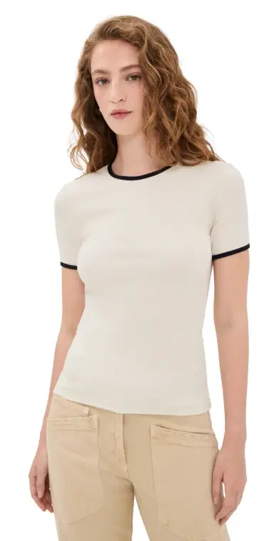 La Ligne Ringer e'Rib Tee Cream/Black | Thumbnail 1 La Ligne Ringer e'Rib Tee Cream/Black | Thumbnail 1