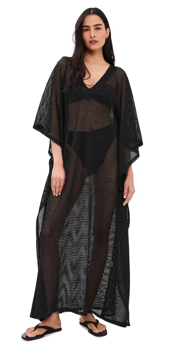 Fishnet Coverup Caftan Black Fishnet Coverup Caftan Black