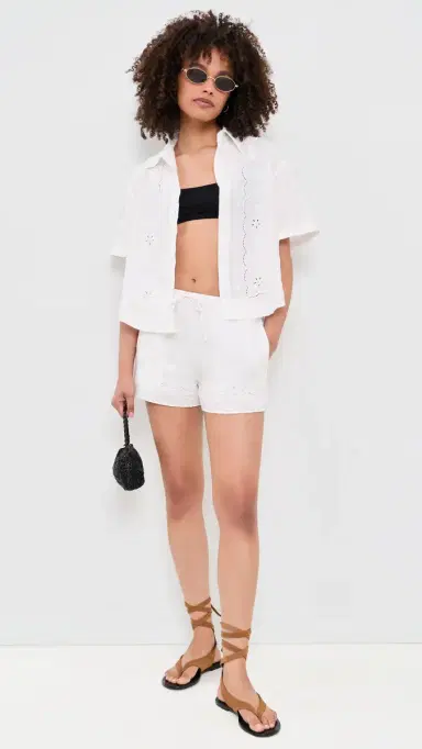 Madewell x Shopbop Pull-On Linen Shorts White | Thumbnail 5 Madewell x Shopbop Pull-On Linen Shorts White | Thumbnail 5