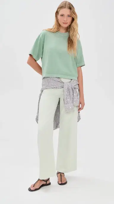 Madewell x Shopbop Boxy Crop Tee Pale Celadon M | Thumbnail 5 Madewell x Shopbop Boxy Crop Tee Pale Celadon M | Thumbnail 5