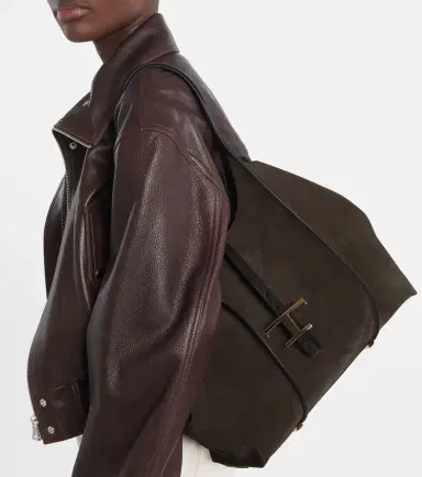 Tod's T Timeless Medium suede tote bag | Thumbnail 4 Tod's T Timeless Medium suede tote bag | Thumbnail 4