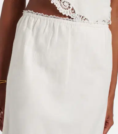 Posse Darya embroidered linen and cotton midi skirt | Thumbnail 2 Posse Darya embroidered linen and cotton midi skirt | Thumbnail 2