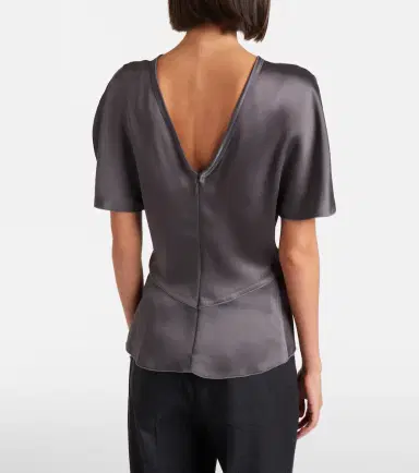 Victoria Beckham Bela crêpe satin top | Thumbnail 3 Victoria Beckham Bela crêpe satin top | Thumbnail 3