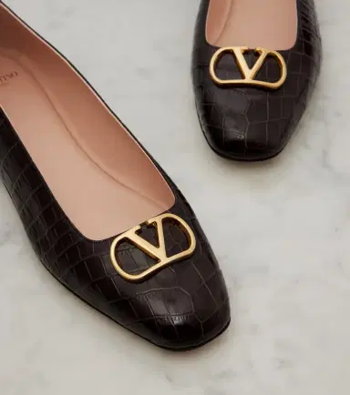 Valentino Garavani VLogo croc-effect leather ballet flats | Thumbnail 2 Valentino Garavani VLogo croc-effect leather ballet flats | Thumbnail 2