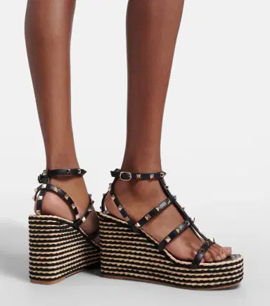 Valentino Garavani Rockstud leather espadrille wedges | Thumbnail 5 Valentino Garavani Rockstud leather espadrille wedges | Thumbnail 5