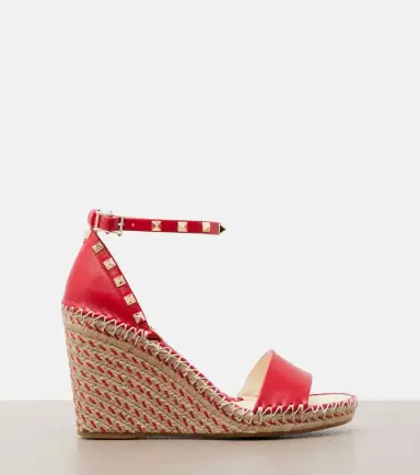 Valentino Garavani Double Rockstud leather espadrille wedges | Thumbnail 4 Valentino Garavani Double Rockstud leather espadrille wedges | Thumbnail 4