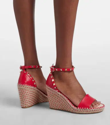 Valentino Garavani Double Rockstud leather espadrille wedges | Thumbnail 5 Valentino Garavani Double Rockstud leather espadrille wedges | Thumbnail 5