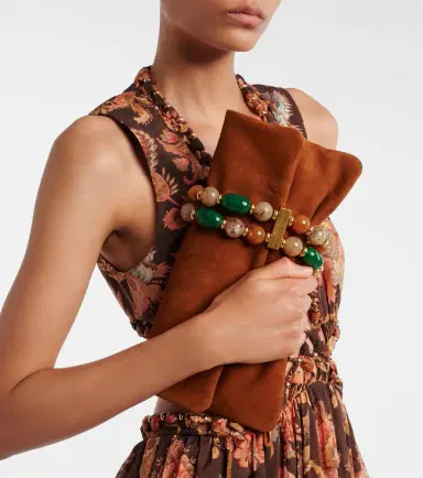 Jimmy Choo Zandra beaded suede clutch | Thumbnail 5 Jimmy Choo Zandra beaded suede clutch | Thumbnail 5