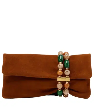 Jimmy Choo Zandra beaded suede clutch | Thumbnail 1 Jimmy Choo Zandra beaded suede clutch | Thumbnail 1