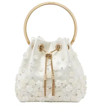 Jimmy Choo Bon Bon Small embellished satin bucket bag | Thumbnail 1 Jimmy Choo Bon Bon Small embellished satin bucket bag | Thumbnail 1