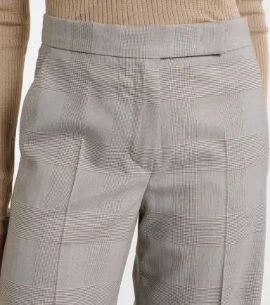 Max Mara Checked virgin wool wide-leg pants | Thumbnail 4 Max Mara Checked virgin wool wide-leg pants | Thumbnail 4