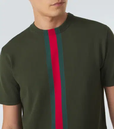 Gucci Web Stripe knitted cotton T-shirt | Thumbnail 3 Gucci Web Stripe knitted cotton T-shirt | Thumbnail 3
