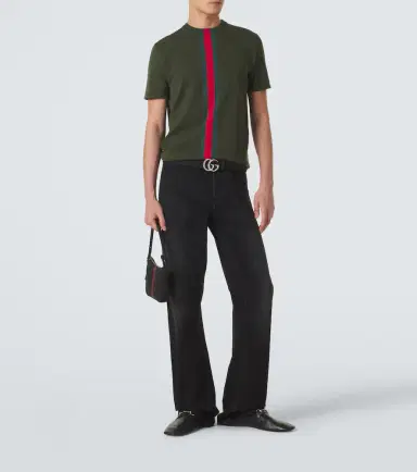 Gucci Web Stripe knitted cotton T-shirt | Thumbnail 5 Gucci Web Stripe knitted cotton T-shirt | Thumbnail 5