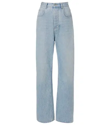 Bottega Veneta Intrecciato leather-trimmed wide-leg jeans | Thumbnail 1 Bottega Veneta Intrecciato leather-trimmed wide-leg jeans | Thumbnail 1