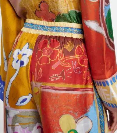 ALÉMAIS Alémais x MLAK printed silk twill wide-leg pants | Thumbnail 3 ALÉMAIS Alémais x MLAK printed silk twill wide-leg pants | Thumbnail 3
