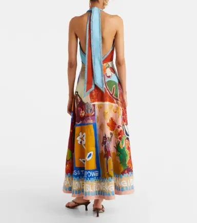ALÉMAIS Alémais x MLAK printed linen-blend midi dress | Thumbnail 2 ALÉMAIS Alémais x MLAK printed linen-blend midi dress | Thumbnail 2