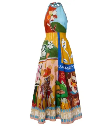 ALÉMAIS Alémais x MLAK printed linen-blend midi dress | Thumbnail 1 ALÉMAIS Alémais x MLAK printed linen-blend midi dress | Thumbnail 1