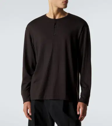 Studio Nicholson Kuyto wool Henley shirt | Thumbnail 3 Studio Nicholson Kuyto wool Henley shirt | Thumbnail 3
