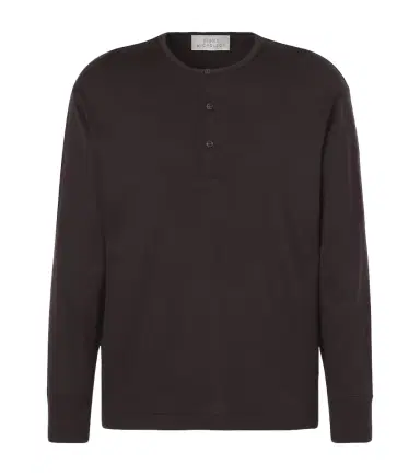 Studio Nicholson Kuyto wool Henley shirt | Thumbnail 1 Studio Nicholson Kuyto wool Henley shirt | Thumbnail 1