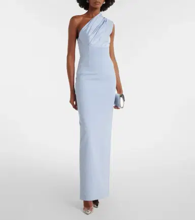 Solace London Gracie one-shoulder satin-trimmed gown | Thumbnail 2 Solace London Gracie one-shoulder satin-trimmed gown | Thumbnail 2
