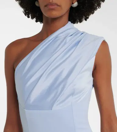 Solace London Gracie one-shoulder satin-trimmed gown | Thumbnail 3 Solace London Gracie one-shoulder satin-trimmed gown | Thumbnail 3
