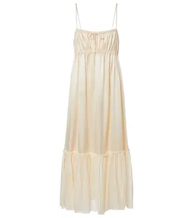 Ulla Johnson Marielle ruched silk midi dress | Thumbnail 1 Ulla Johnson Marielle ruched silk midi dress | Thumbnail 1
