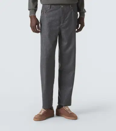 Brunello Cucinelli Virgin wool flannel straight pants | Thumbnail 2 Brunello Cucinelli Virgin wool flannel straight pants | Thumbnail 2